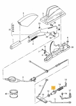 КОМПЛЕКТ ТРОСОВ РЫЧАГА РУЧНОГО ТОРМОЗА VW T4 BUS