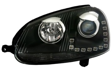 JETTA V MK5 05-11 ЛАМПЫ ФАР ЧЕРНЫЕ LED ДХО