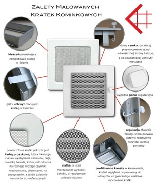 Kratka kominkowa wentylacyjna 22x45cm KREMOWY