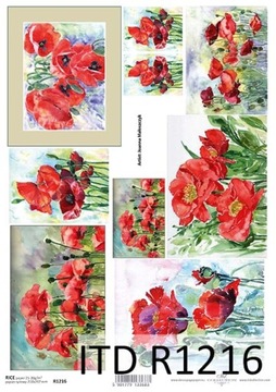 Бумага для декупажа А4 - ITD - рис, R1216