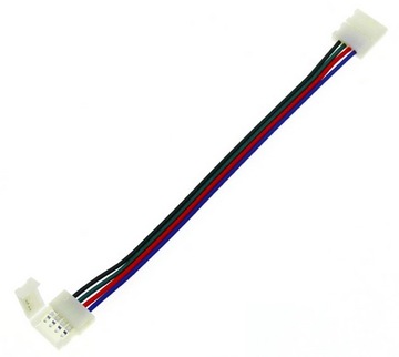 ZŁĄCZKA TAŚMA LED 10MM RGB KLIPS Z PRZEWODEM 4 PIN