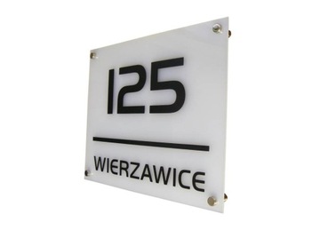 Numer domu tabliczka na dom adresowa PLEXI MROŻONA