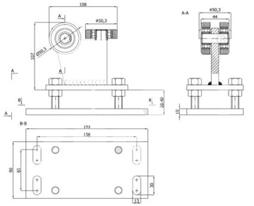 ТЕЛЕЖКА РОЛИКОВАЯ ПРОФИЛЬ 60x60x3,5 GATES R3T60