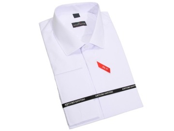 БЕЛАЯ ОДНЯЯ РУБАШКА С ЗАпонками 40 164-170 SLIM