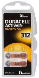 Батарейки для слуховых аппаратов DURACELL 312 120 шт.