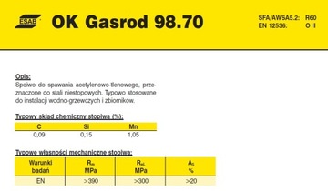 Проволока для газовой сварки стержневая ESAB GASROD 4.0 1кг