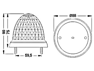 KOGUT 12 LED Сигнальная лампа красная 12В 24В