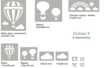 МНОГОРАЗОВЫЕ ШАБЛОНЫ ДЛЯ РАСКРАСОК 9 шт - ШАРЫ