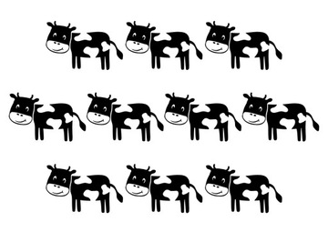 COW Наклейки COW 17см 10шт, стена, мебель, окна
