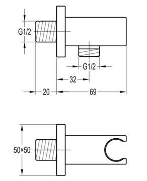 Grohe Eurocube/Omnires скрытый комплект для ванны 30см