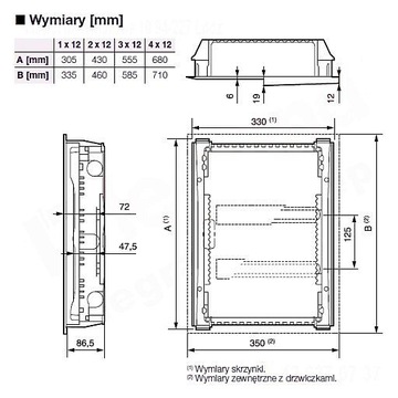 RWN 2x12 Распределительное устройство скрытого монтажа LEGRAND 602432