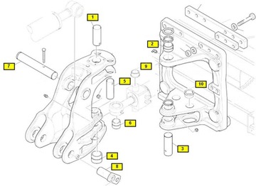 Втулка штифтов задней бабки KOMATSU WB91R WB93R WB97R — 5