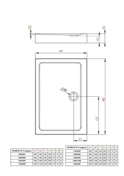 Radaway DOROS D Компактный душевой поддон 130x90