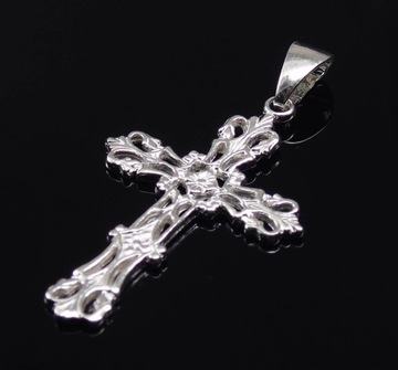 Srebrny Łańcuszek Pancerka 6mm +Elegancki Krzyżyk