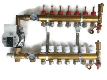 Коллектор 9 с насосной группой WILO для напольного отопления!