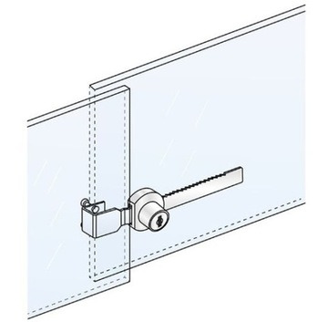 ЗАМОК РАЗДВИЖНЫЙ ДЛЯ ВИТРИН, СТЕКЛЯННЫХ ДВЕРЕЙ