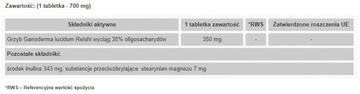 Reishi Mushroom 350 mg (ODPORNOŚĆ) 100 tabletek