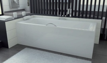Польская баня 120x70 талия с черным корпусом для небольшой ванной комнаты Besco