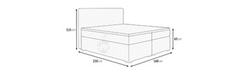 КОНТИНЕНТАЛЬНАЯ КРОВАТЬ MARCOS ВМЕСТИМОСТЬЮ 160X200, вариант A2