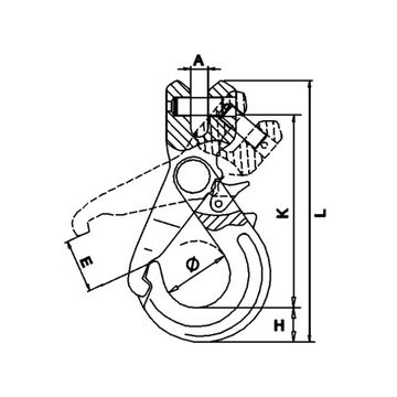 Hak Łańcuchowy Bezpieczny Sworzniowy 7/8mm 2T kl. 8 - 1szt