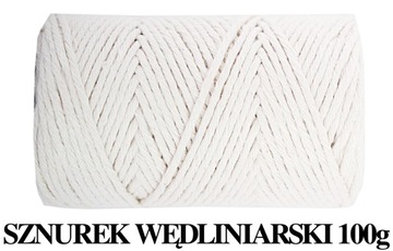 Sznur sznurek wędliniarski bawełniany dekoracyjny, śr.2mm/100g/70mb