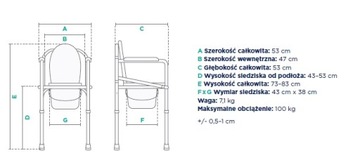 Krzesło Toaletowe SKŁADANE Przenośne WC - FS 894