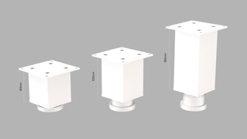 4 шт. НОЖКИ МЕБЕЛЬНЫЕ НОЖКИ 60x60x60 мм БЕЛЫЙ АЛЮ
