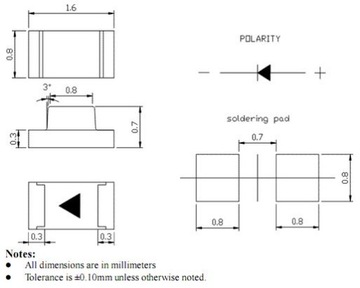 ART LED диоды SMD 0603 БЕЛЫЙ-ТЕПЛЫЙ за 10 шт.