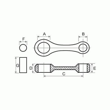 Шатун прокси Yamaha Dt 125R '88-'06, Tdr 250 '95-'97, Tzr 125 (Oem:2Rm/Rh-