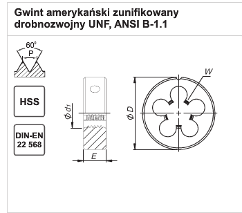 NARZYNKA UNC 1/4-20 DIN 22568 HSS 800 (FANAR)