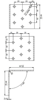 КМ4 РАЗЪЕМ МОНТАЖНЫЙ УГЛОВОЙ 60x60x60 10 шт.