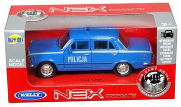 МОДЕЛЬ FIAT 125p МЕТАЛЛ PRL WELLY 1:34 МИЛИЦИЯ