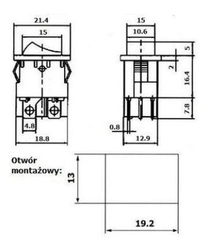 Переключатель с подсветкой AC 3pin/2pos зеленый 92B