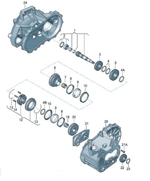 Koło zębate 1 bieg 02T311251P auta grupy VW 38 zęb