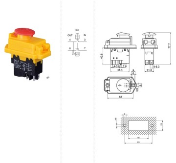 CIRCUIT однофазный переключатель DKLD DZ-6 4 контакта 230В KJD17B крышка стопор