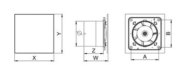 AWENTA FAN WTI125 STANDARD INOX CUBE