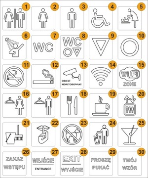 TABLICZKA INFORMACYJNA toaleta wspólna na drzwi WC