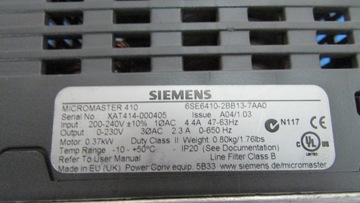 Инвертор SIEMENS Micromaster 6SE6410-2BB13 0,37 кВт