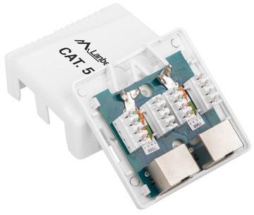 Розетка Lanberg для поверхностного монтажа 2x RJ-45 Кат. 5E ФТП