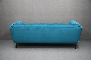 Sofa Turkusowa Kanapa Pikowana RETRO Design Duża