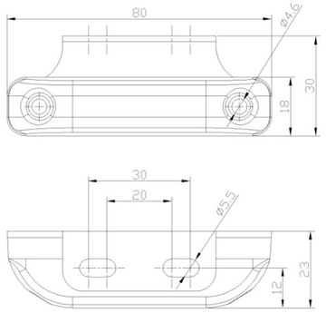 СВЕТОДИОДНЫЙ ГАБАРИТНЫЙ ФОНАРЬ FT-013 B+K БЕЛЫЙ ГАБАРИТНЫЙ ФОНАРЬ