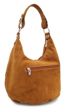 LEATHER BAG сумка замшевая на молнии V318 коньячный