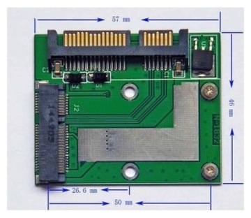 АДАПТЕР Half Slim mSATA на SSD SATA III