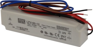 Блок питания MeanWell LPV-60-12 12В постоянного тока 5А 60Вт IP67