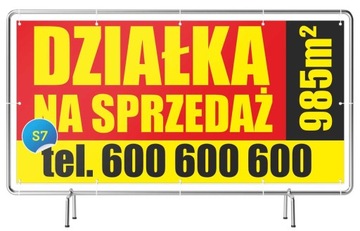 Baner reklamowy 2x1m Sprzedam Wynajmę Kupię DOM/Działkę Mieszkanie Wzory