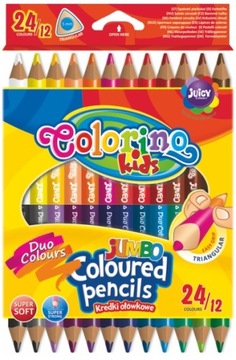 Треугольные мелки ДВУХСТОРОННИЕ JUMBO 12/24к COLORINO