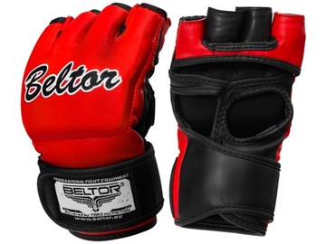 ТРЕНИРОВОЧНЫЕ ПЕРЧАТКИ BELTOR MMA CRINGER S RED, ИСКУССТВЕННАЯ КОЖА