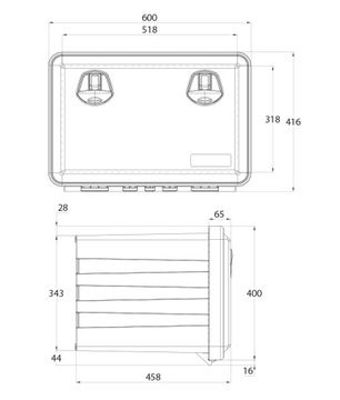 Ящик для инструментов DAKEN JUST 600 x 415 x 460 71,5 л, грузовой автобус 45 кг