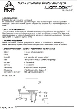 Automatyczny włącznik świateł długich 30% mocy AMT