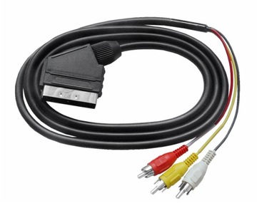 Кабель Кабель 3x RCA — SCART 1,5 м Аудио-Видео ТВ EURO 3 RCA для телевизора